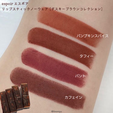 ノーウェアベルベットダスキーブラウンベルベット PumpkinSpice/espoir/口紅を使ったクチコミ（2枚目）