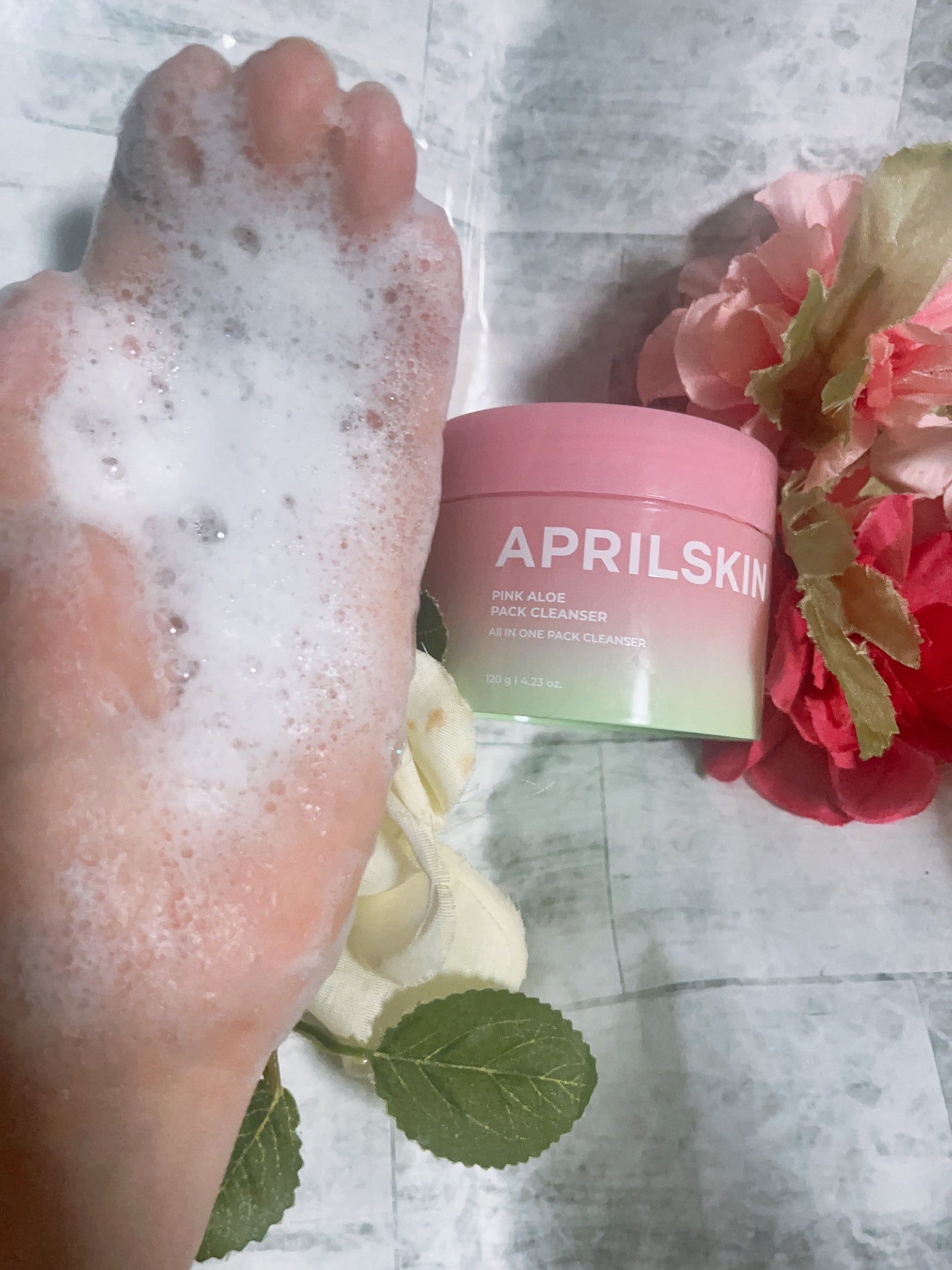 ピンクアロエメレンゲクレンザー/APRILSKIN/その他洗顔料を使ったクチコミ(3枚目)