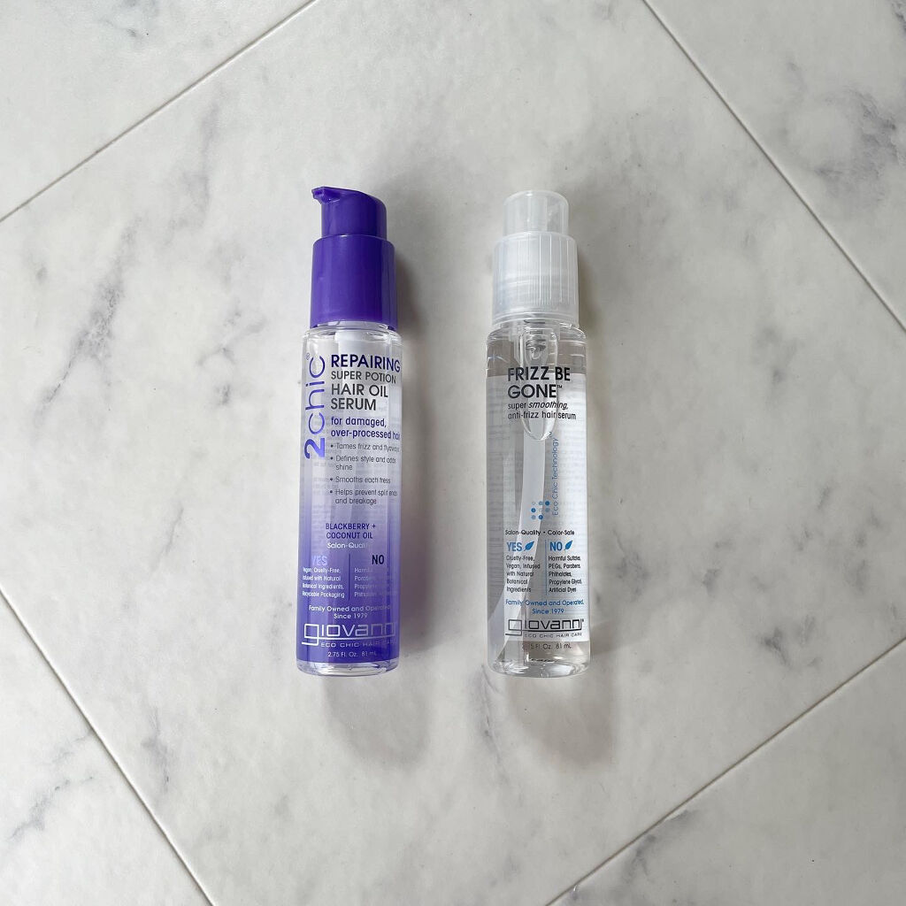 フリッズビーゴーン スムージング ヘアセラム/giovanni/ヘアオイルを使ったクチコミ（2枚目）
