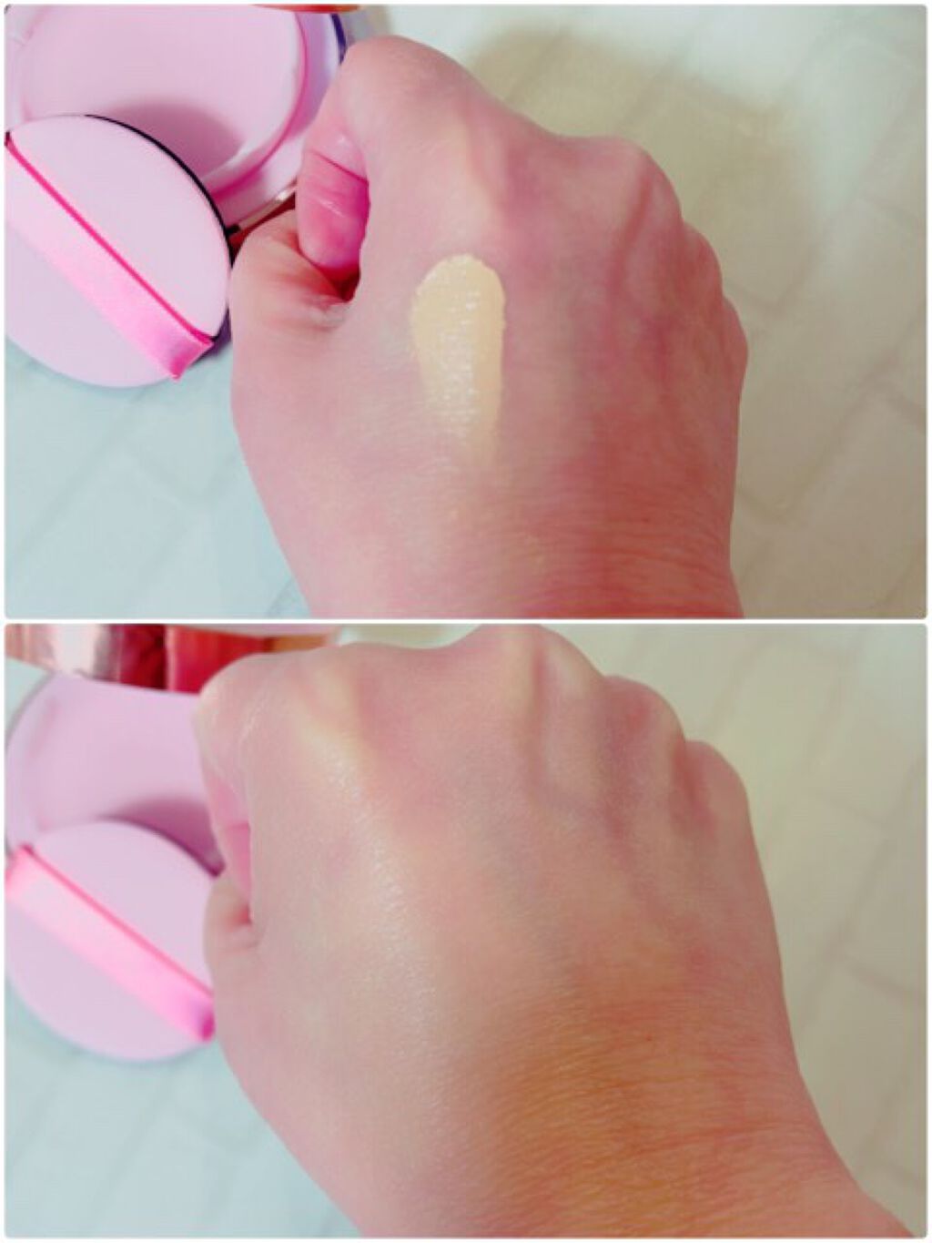 ピンクティーツリーカバークッション/APLIN/クッションファンデーションを使ったクチコミ（3枚目）