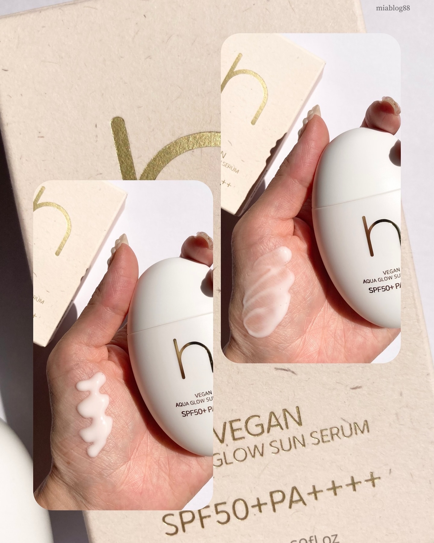 ヴィーガンアクアグロウサンセラム/HAMEL/日焼け止めローションを使ったクチコミ（3枚目）