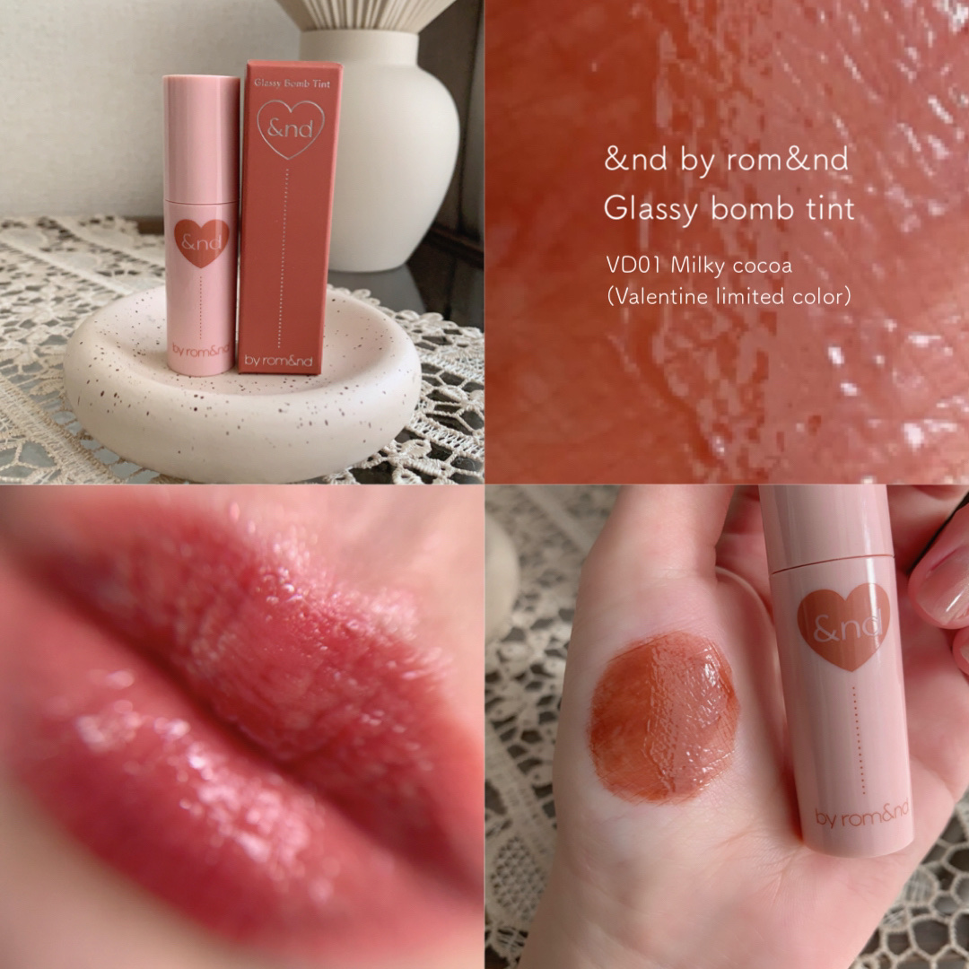 アンドバイロムアンド　グラッシーボムティント/&nd by rom&nd/リップティントを使ったクチコミ（1枚目）