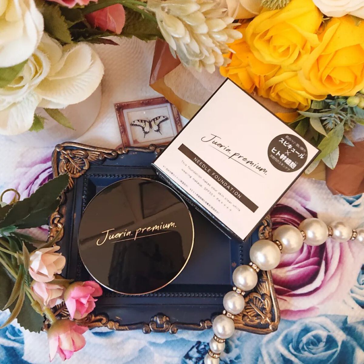 プレミアムニードルファンデーション ナチュラルベージュ/ジュエリアプレミアム/クッションファンデーションを使ったクチコミ（1枚目）