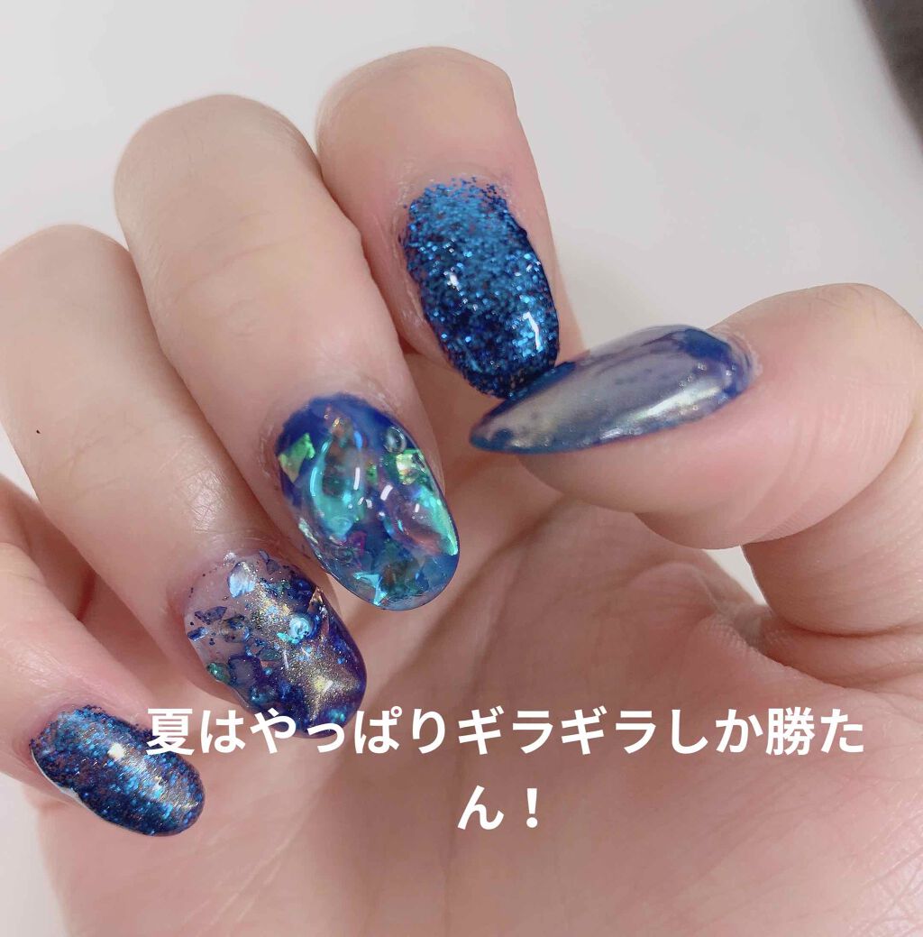 ゆうたん on LIPS 「ギラギラネイル!夏はどーしても爪をギラギラにしたいので、親指→..」(1枚目)