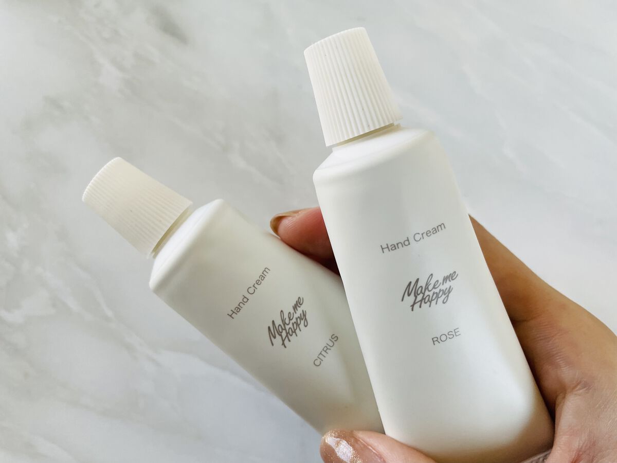 キャンメイク メイクミーハッピー ハンドクリーム ROSEのクチコミ「| メイクミーハッピー |

ハンドクリーム
ローズ

＼ 香りを楽しむハンドケア ／

天然.....」（1枚目）