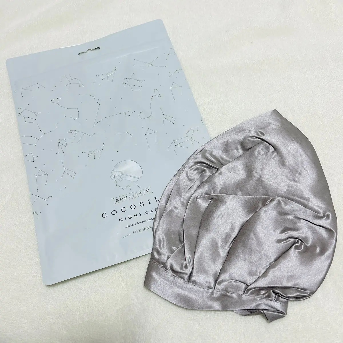 COCOSILK　シルク ナイトキャップ（前結びリボンタイプ）/COCOSILK/ヘアケアグッズを使ったクチコミ（1枚目）