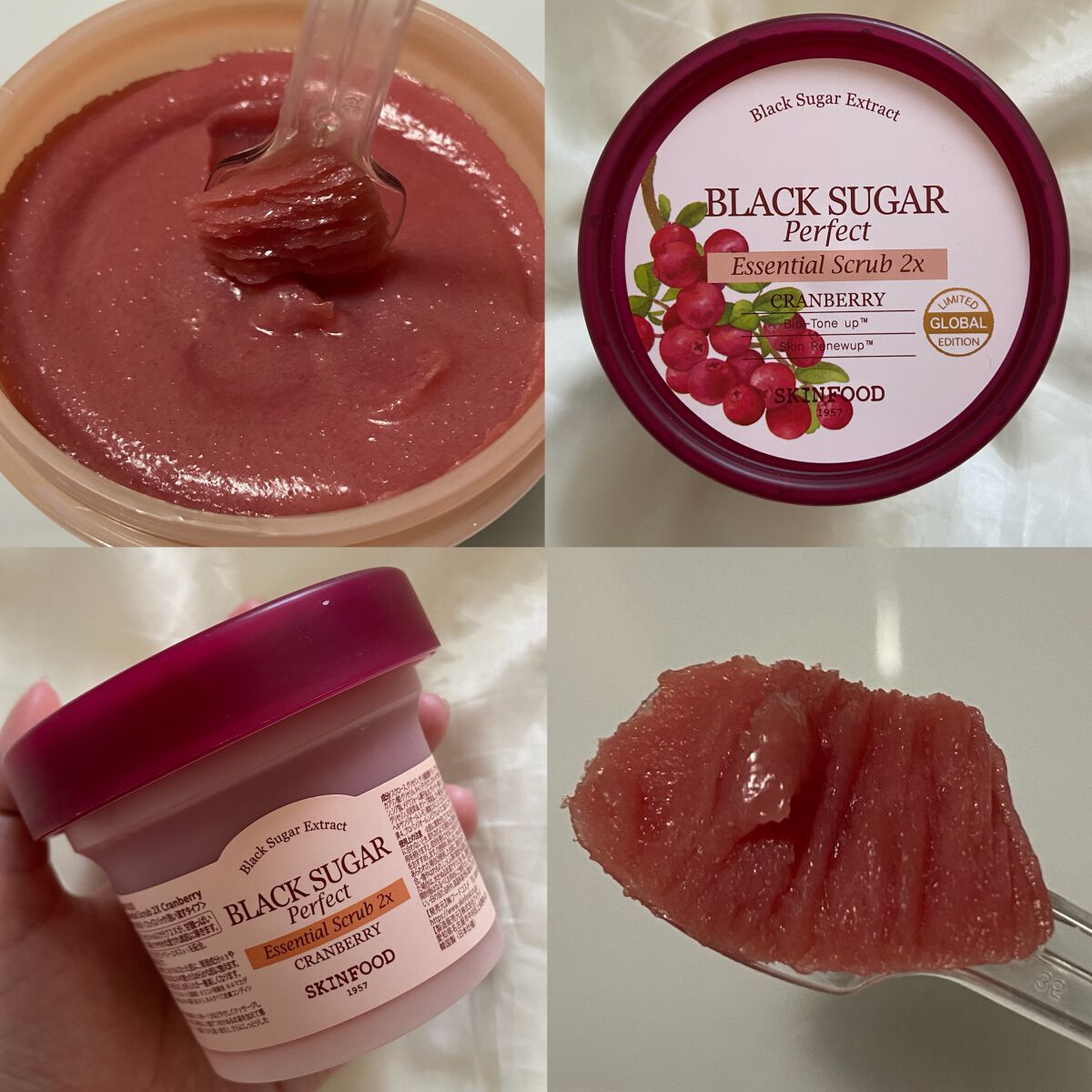 ブラックシュガーパーフェクト エッセンシャルスクラブ2Xクランベリー/SKINFOOD/洗い流すパック・マスクを使ったクチコミ（2枚目）