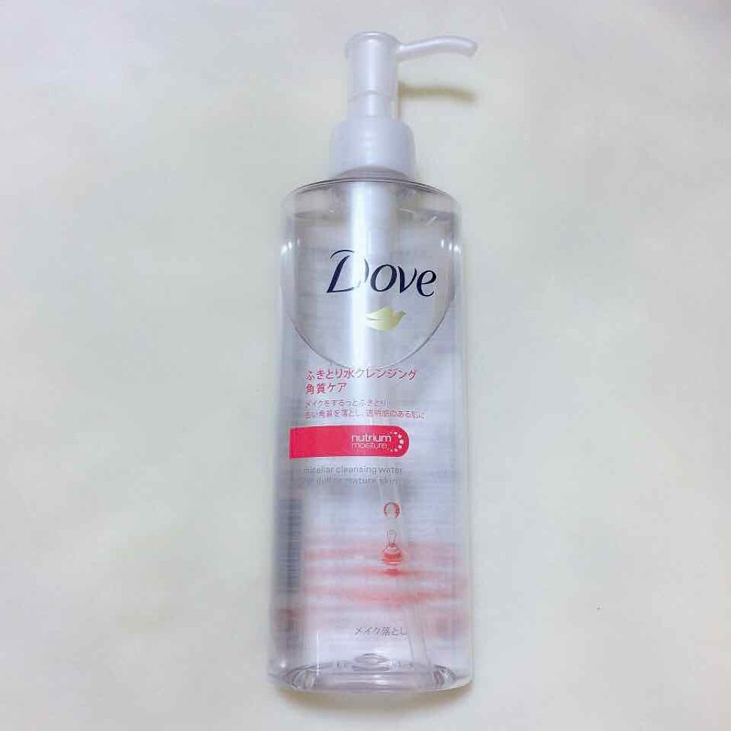 ダヴ ふきとり水クレンジング角質ケアのクチコミ「新しくクレンジングを買ったのでわたしがよく使う化粧品でどのくらい落ちるのかやってみました。

.....」（3枚目）