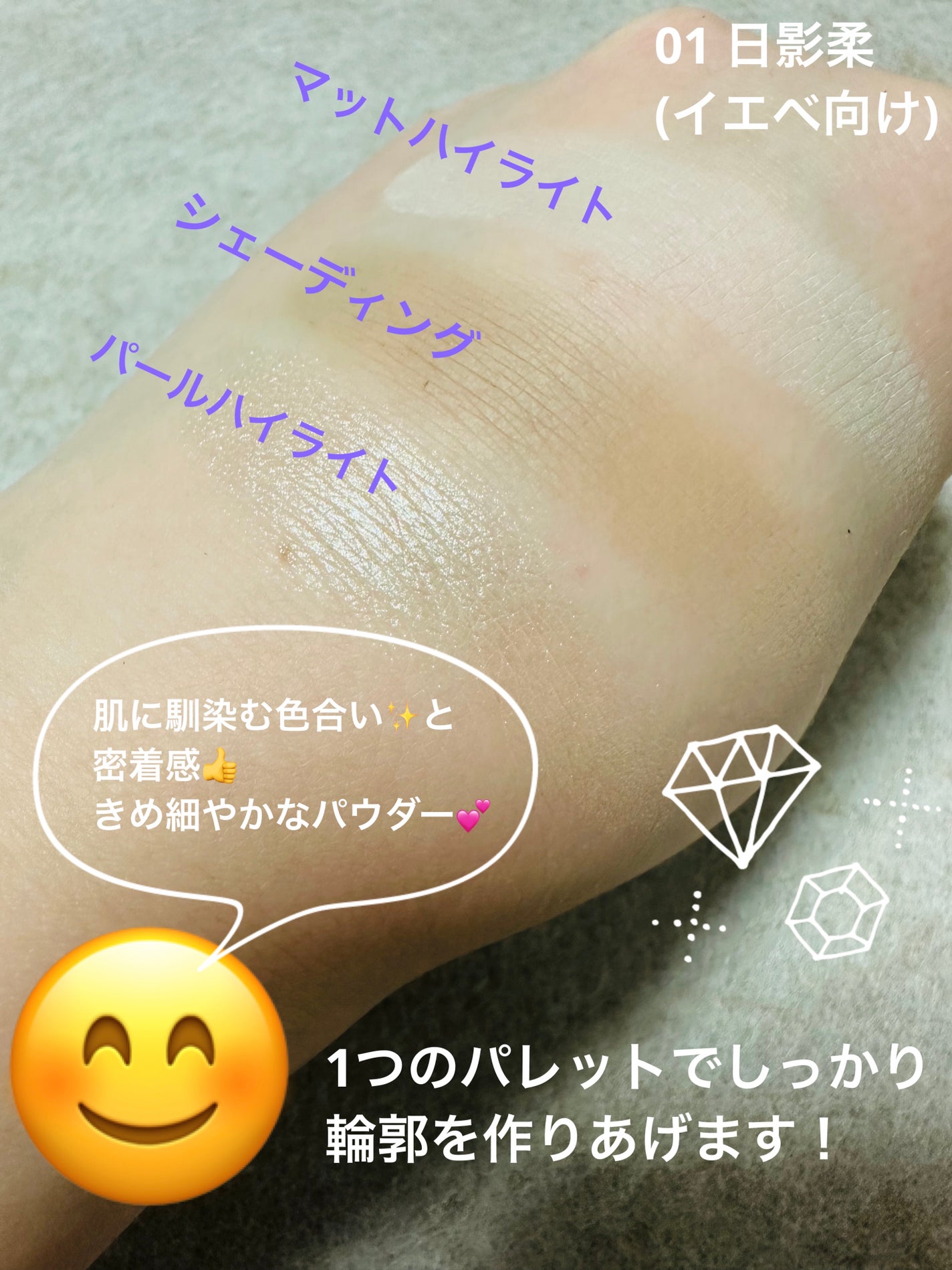 ハイライトシェーディングパレット/TIMAGE/パウダーハイライトを使ったクチコミ(6枚目)