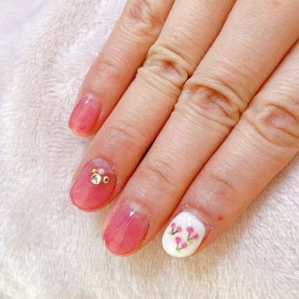 BRG ジェルネイル 24 ローズピンク/DAISO/ジェルネイルを使ったクチコミ(2枚目)