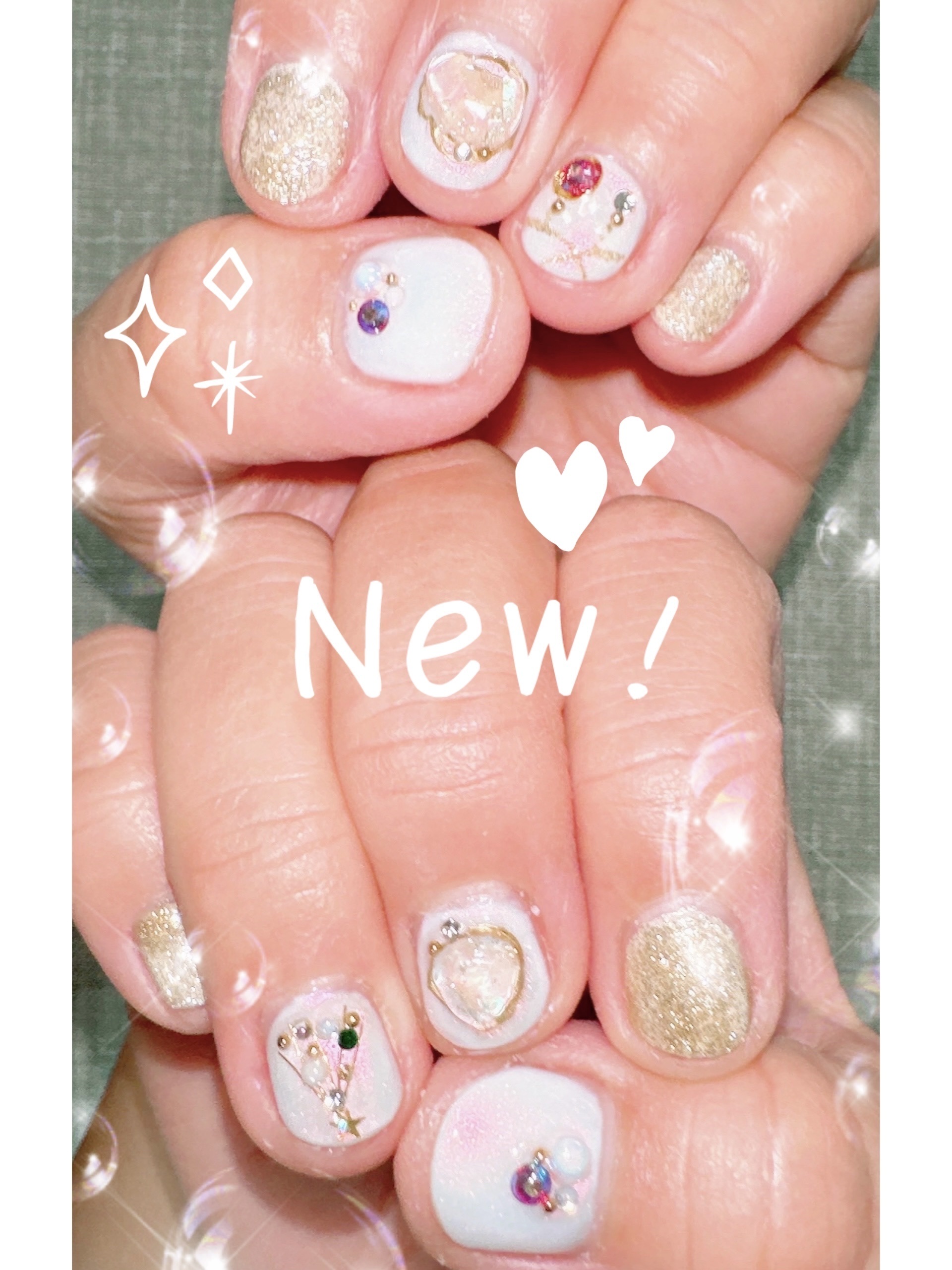 ジェルネイル ホワイト/セリア/ジェルネイルを使ったクチコミ（1枚目）