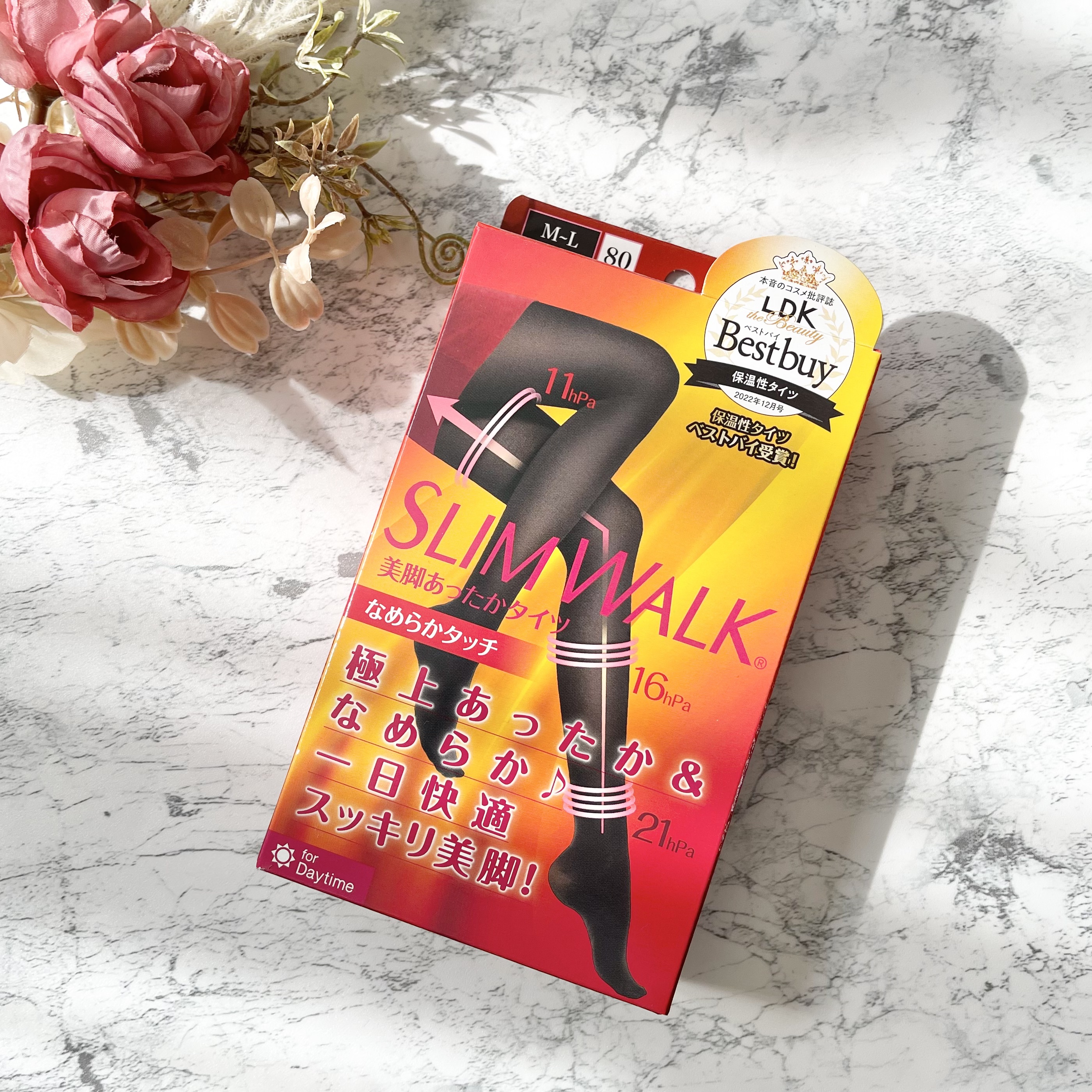 スリムウォーク 美脚あったかタイツ なめらかタッチ/SLIMWALK/着圧ソックス・レギンスを使ったクチコミ（2枚目）