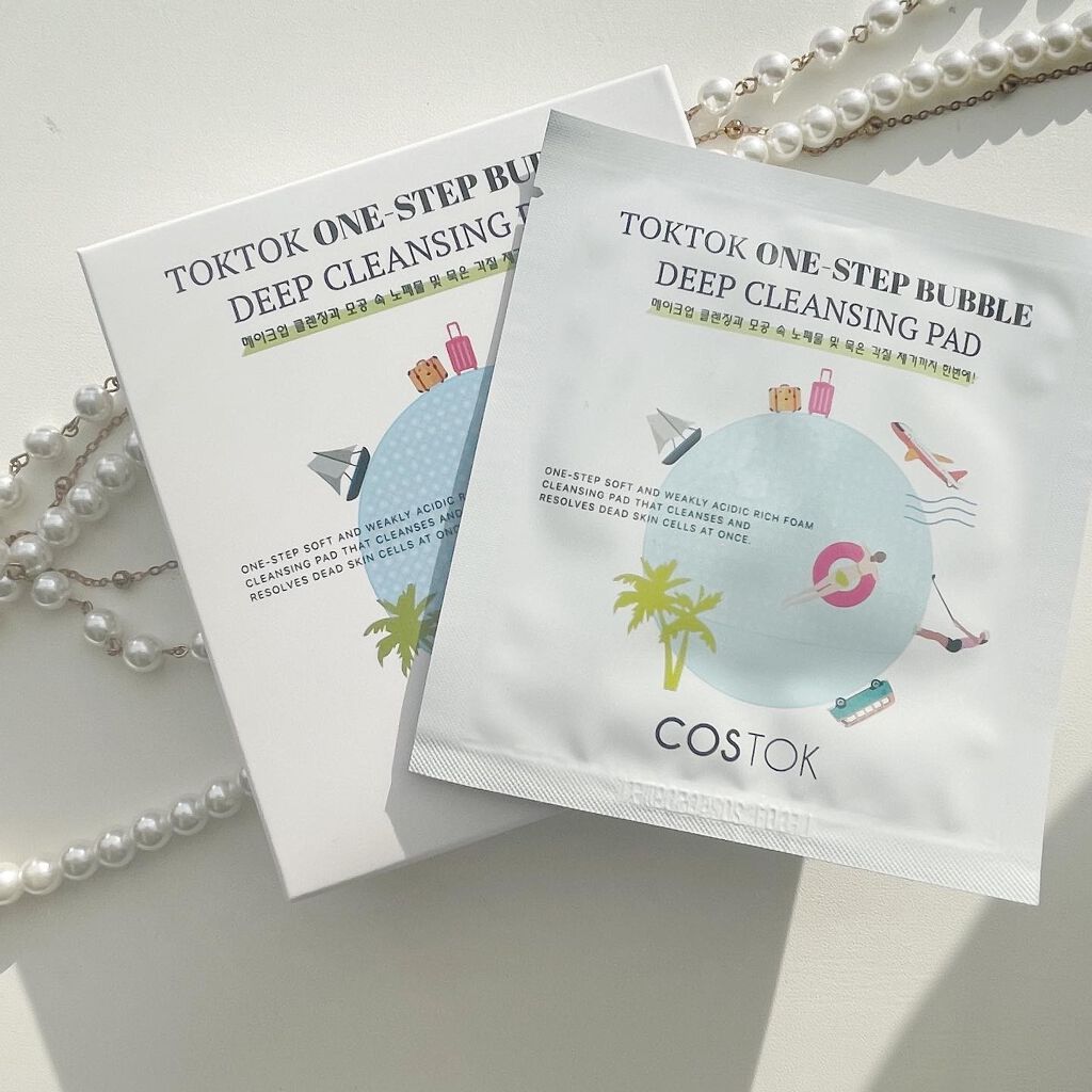 TOKTOK ONE-STEP BUBBLE DEEP CLEANSING PAD/COSTOK/クレンジングシートを使ったクチコミ(1枚目)