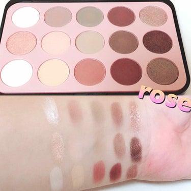 Glam Reflection Rosé 15 Color Shadow Palette/bh cosmetics/アイシャドウパレットを使ったクチコミ（3枚目）