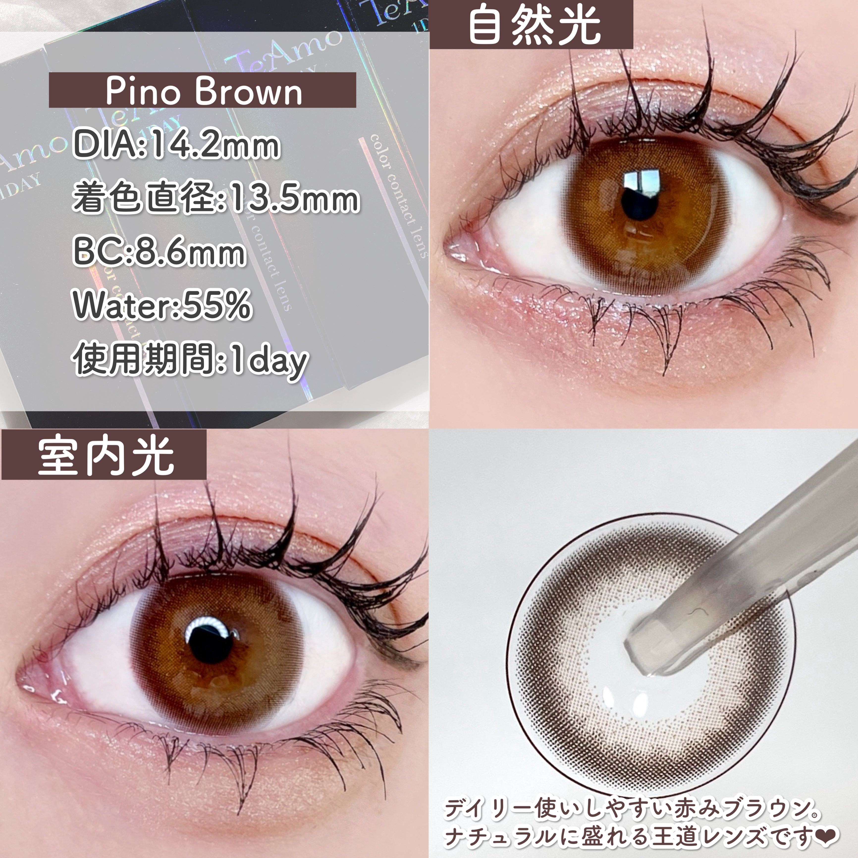 TeAmo 1DAY ピノ ベージュ/TeAmo/ワンデー（１DAY）カラコンを使ったクチコミ（3枚目）