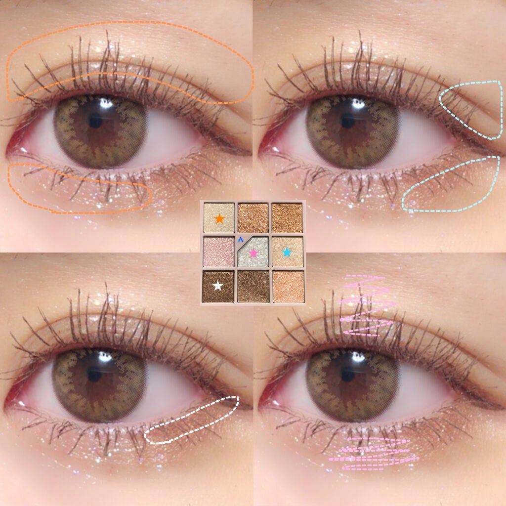 グリッターペディアアイパレット/unleashia/アイシャドウパレットを使ったクチコミ(5枚目)