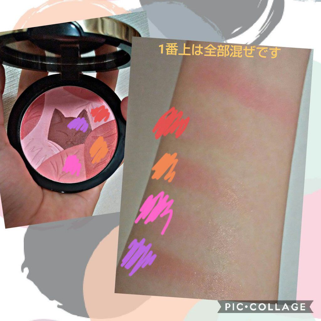 ドリームキャット　四色チーク 02#知性/ZEESEA/パウダーチークを使ったクチコミ（2枚目）