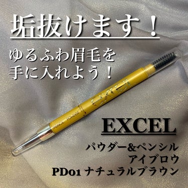 パウダー＆ペンシル　アイブロウＥＸ PD01 ナチュラルブラウン/excel/アイブロウペンシルを使ったクチコミ（1枚目）