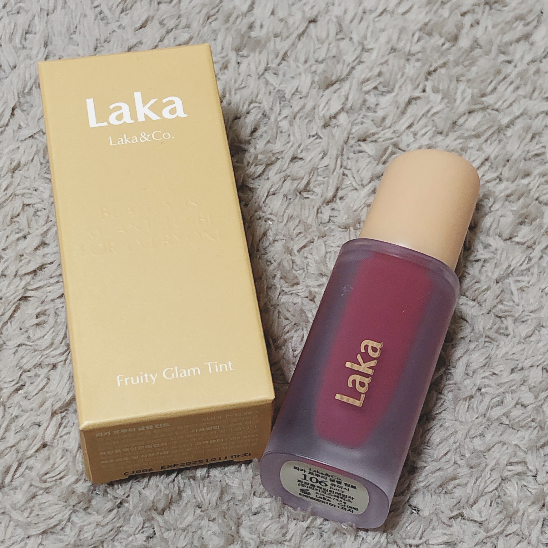 フルーティーグラムティント 106 ジューシー/Laka/リップティントを使ったクチコミ（2枚目）