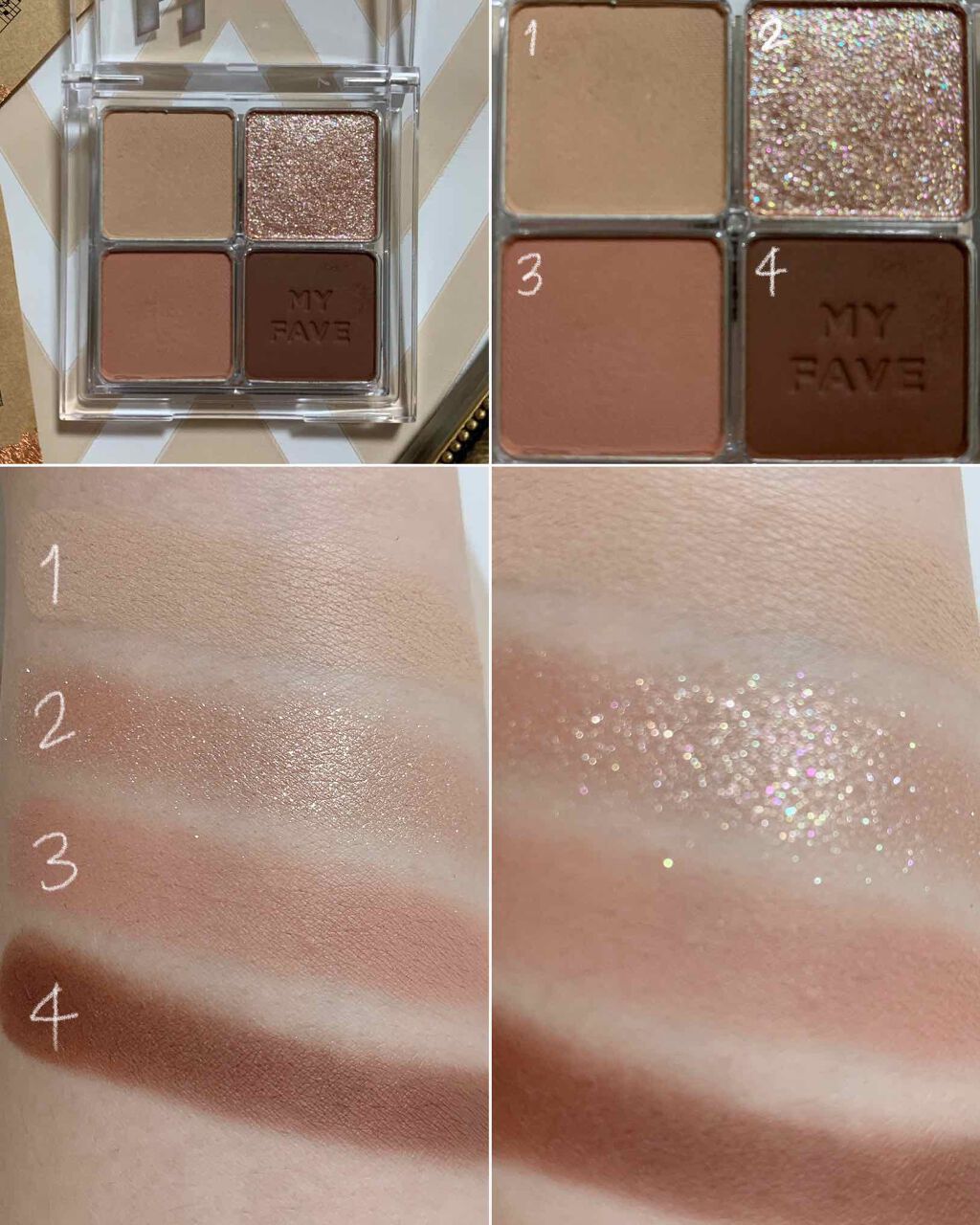 ホリカホリカ マイフェイブシャドウパレット(4カラー)/HOLIKA HOLIKA/アイシャドウパレットを使ったクチコミ(5枚目)