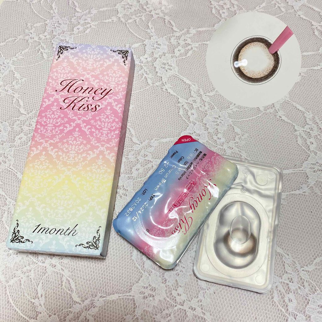 Honey Kiss 1month ちゅるんブラウン/HoneyKiss/１ヶ月（１MONTH）カラコンを使ったクチコミ（2枚目）