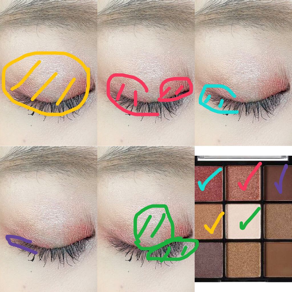 UR GLAM BLOOMING EYE COLOR PALETTE/U R GLAM/アイシャドウパレットを使ったクチコミ(2枚目)