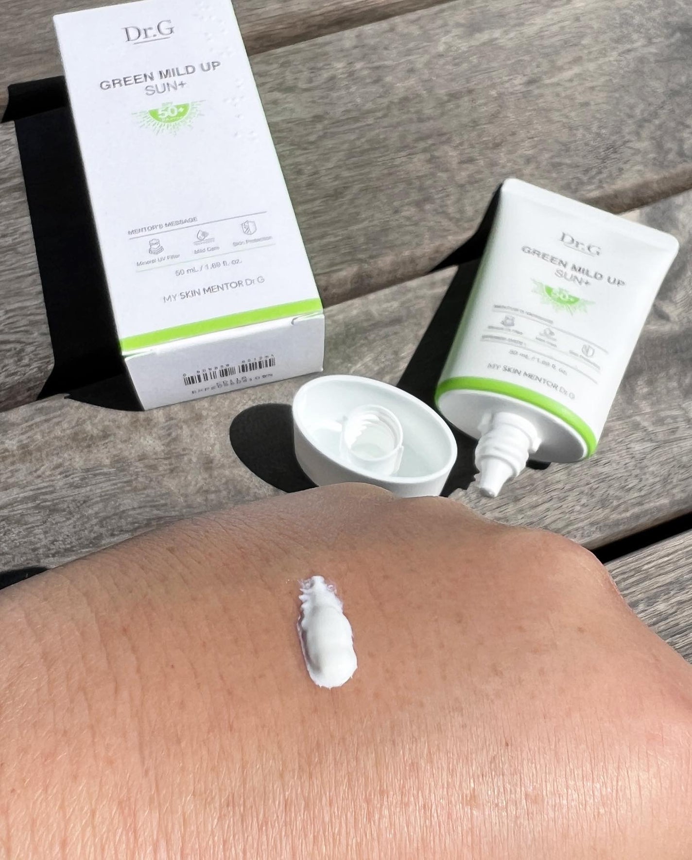 グリーンマイルドアップサンプラス/Dr.G/日焼け止めクリームを使ったクチコミ(2枚目)