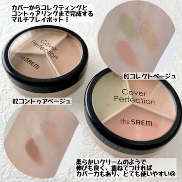 カバーパーフェクショントリプルポッドコンシーラー コレクトベージュ/the SAEM/パレットコンシーラーを使ったクチコミ（3枚目）