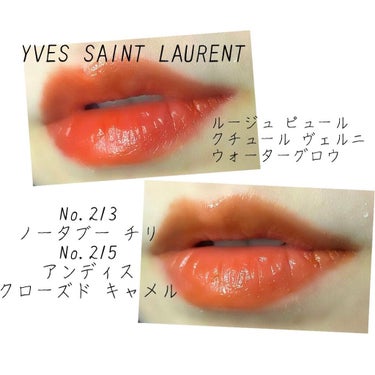 ルージュ ピュールクチュール ヴェルニ ウォーターグロウ No.215 アンディスクローズド キャメル/YVES SAINT LAURENT BEAUTE/口紅を使ったクチコミ（1枚目）