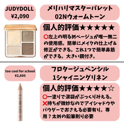JUDYDOLL メリハリマスターパレット/JUDYDOLL/パウダーハイライトを使ったクチコミ(4枚目)