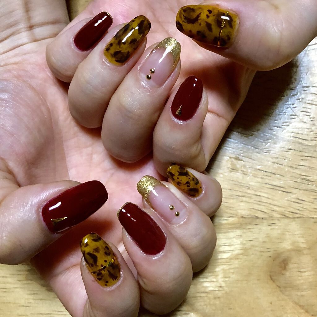 #セルフネイル,#ボルドーネイルのネイルデザイン