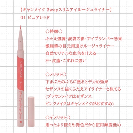 3wayスリムアイルージュライナー/キャンメイク/リキッドアイライナーを使ったクチコミ(2枚目)