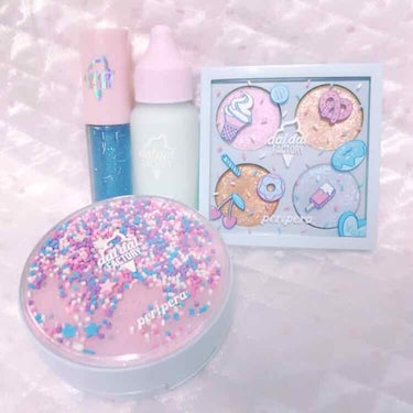 ペリペラの新作です～🍦🍬🍭
airy ink cushion 2 Beige
sugar twinkle glitter Palette
ink blurring skin tint 5 mint to