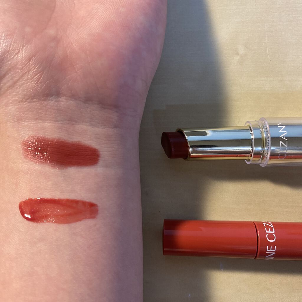 ラスティンググロスリップ/CEZANNE/口紅を使ったクチコミ（2枚目）