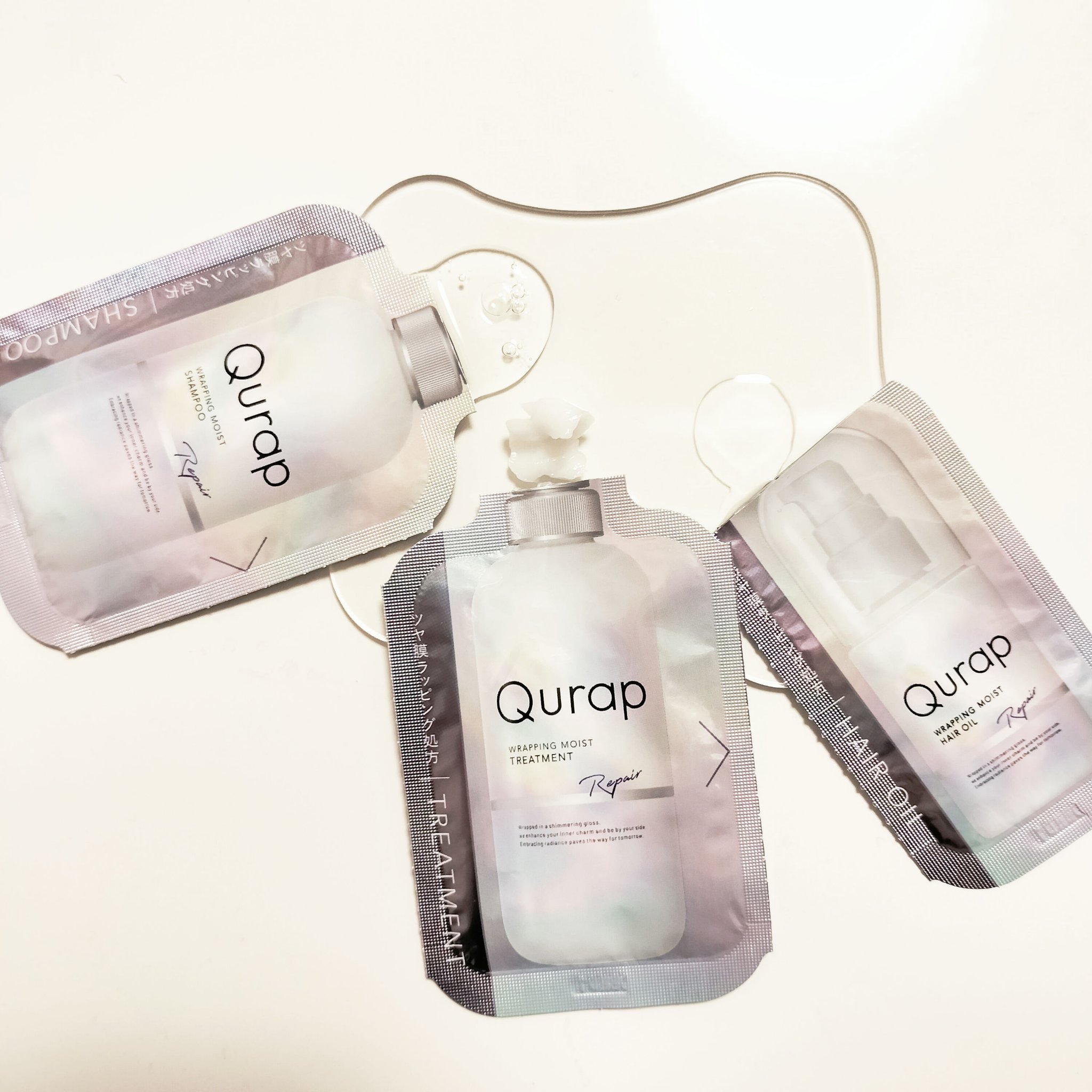 ラッピングモイストヘアオイル/Qurap/ヘアオイルを使ったクチコミ（2枚目）