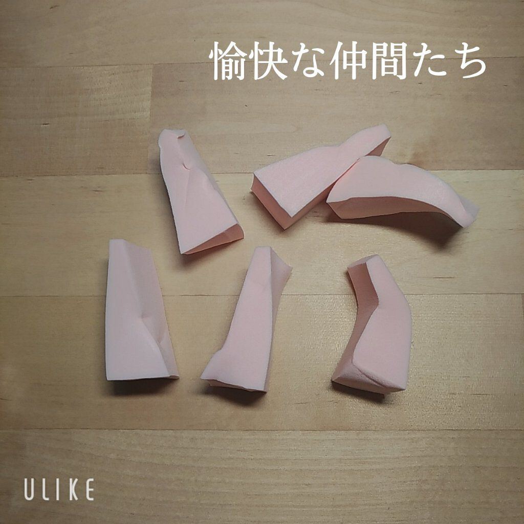 メイクアップスポンジ(バリューパック ウェッジ型 30個)/DAISO/パフ・スポンジを使ったクチコミ(5枚目)
