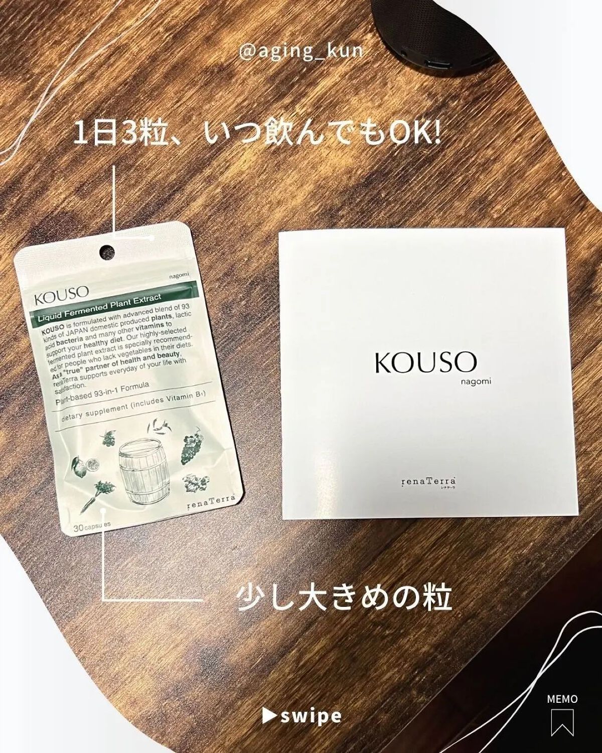 nagomi KOUSO 30粒/renaTerra/健康サプリメントを使ったクチコミ（3枚目）