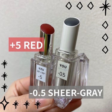 38℃/99℉ LIPSTICK  ＜YOU＞ -0.5  SHEER-GRAY/UZU BY FLOWFUSHI/口紅を使ったクチコミ（1枚目）