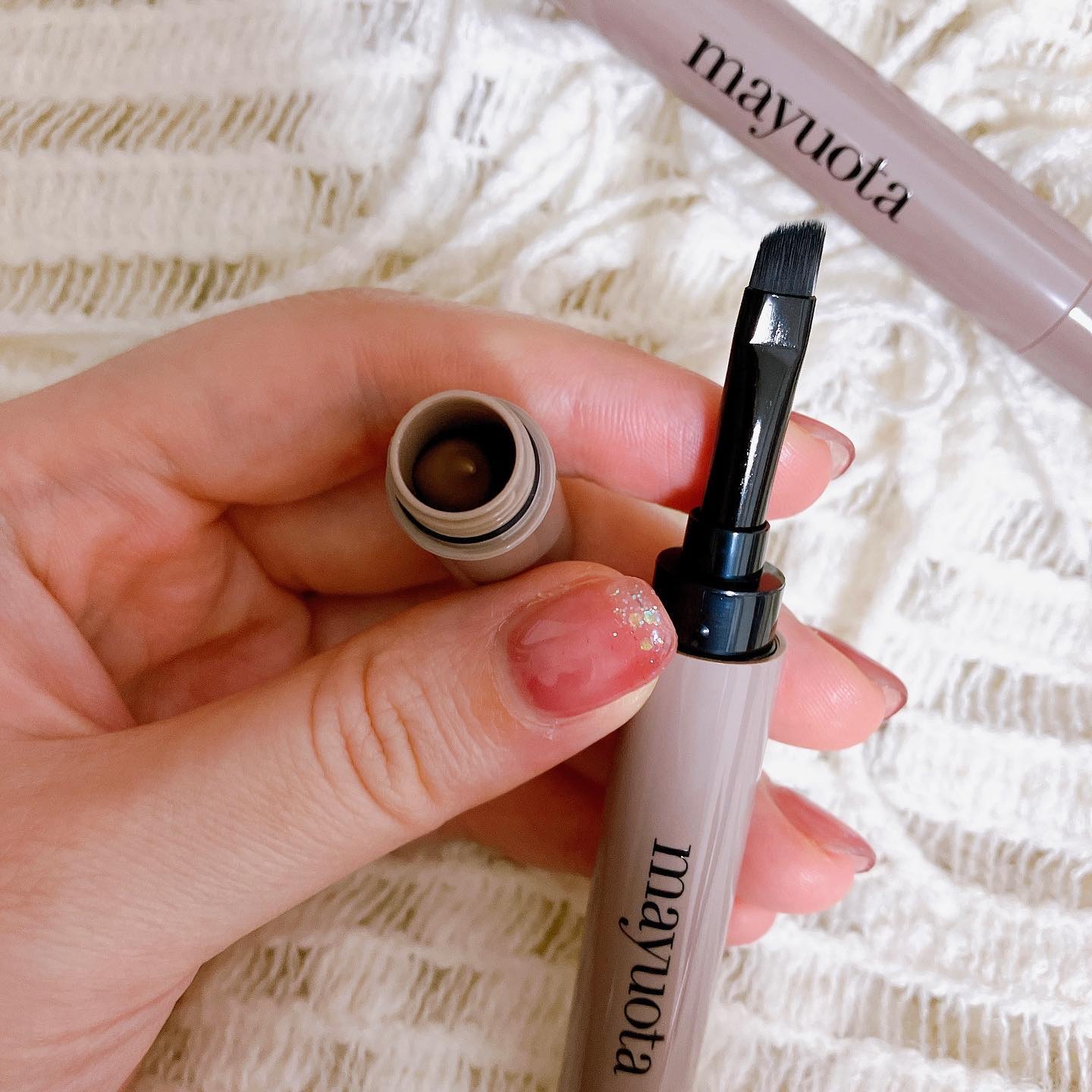 アイブロウクリームポマード ライトブラウン/mayuota/その他アイブロウを使ったクチコミ（3枚目）