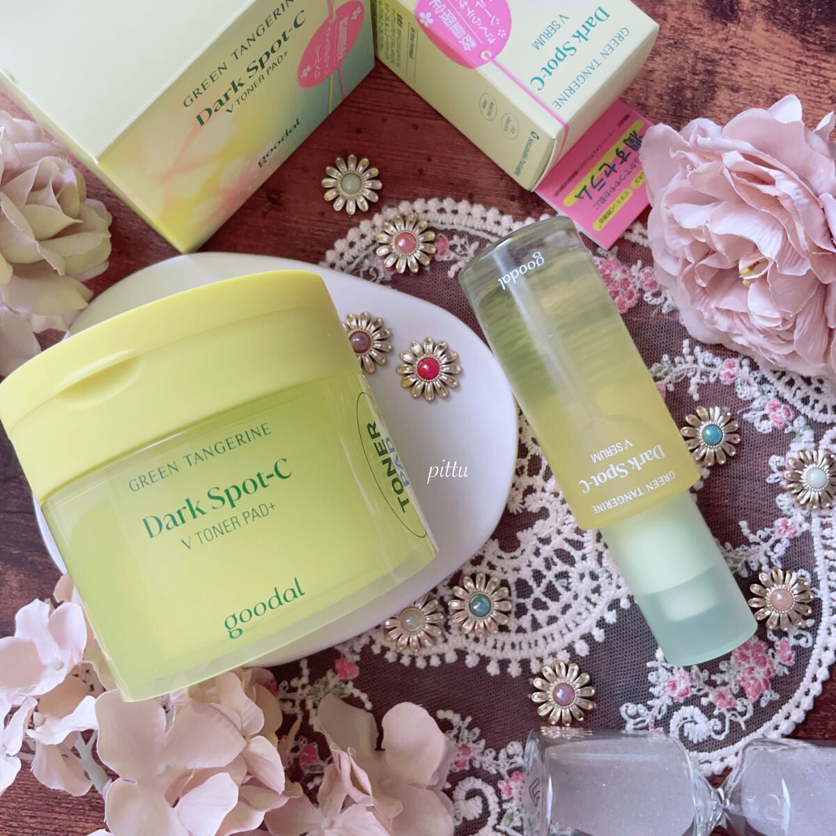グリーンタンジェリン ビタC ダークスポットケアセラム/goodal/美容液を使ったクチコミ(6枚目)