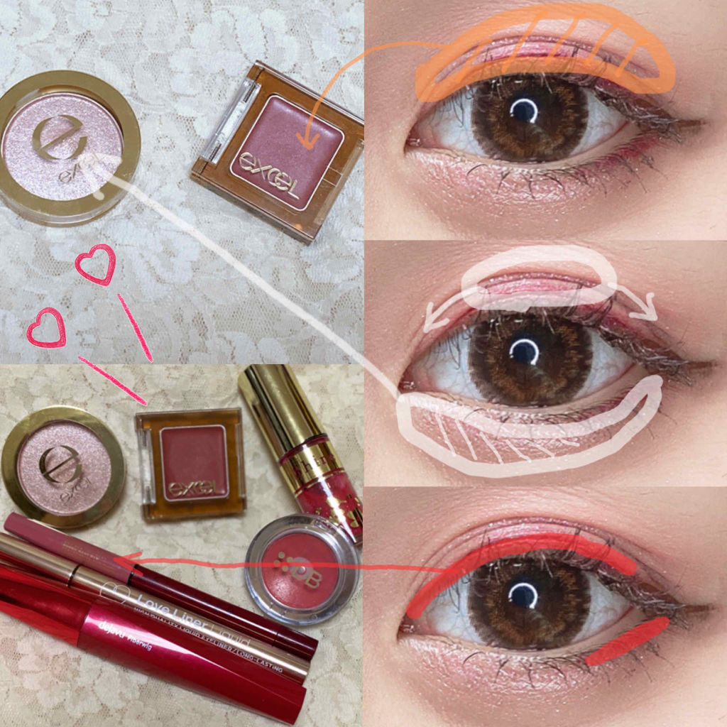 シャイニーシャドウ N/excel/単色アイシャドウを使ったクチコミ（2枚目）