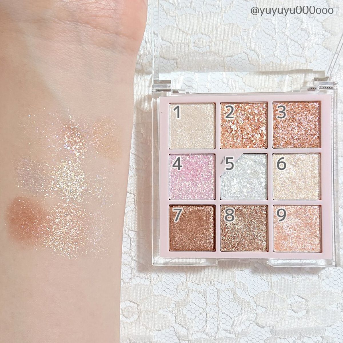 グリッターペディアアイパレット/unleashia/アイシャドウパレットを使ったクチコミ(2枚目)