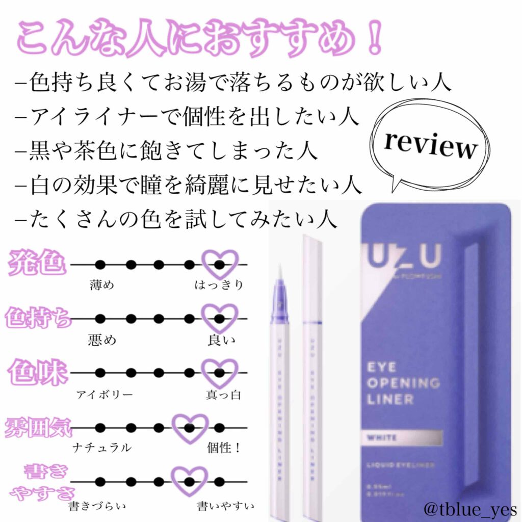 EYE OPENING LINER/UZU BY FLOWFUSHI/リキッドアイライナーを使ったクチコミ(2枚目)