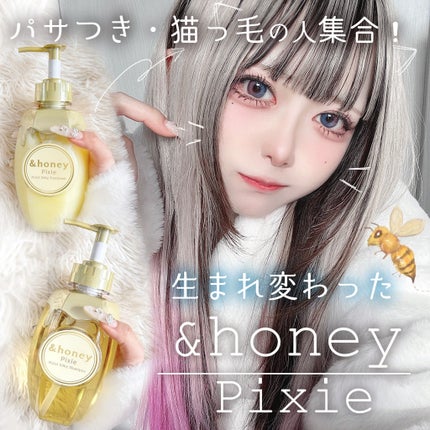 &honey アンドハニー ピクシー モイストシルキー シャンプー1.0/ヘアトリートメント2.0のクチコミ「🍯指通りの良いサラサラなシルク髪へ🐝🌼
【&honey ピクシー】
・&honey Pix.....」(1枚目)