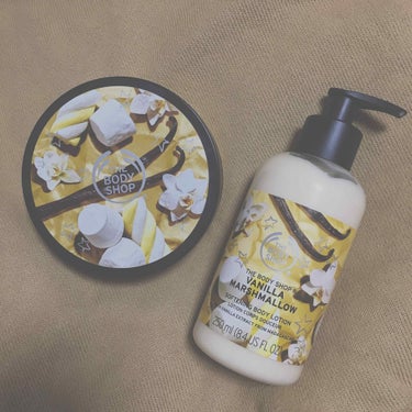 THE BODY SHOP ボディバター バニラマシュマロのクチコミ「2018クリスマスシーズンのボディケアはこれで決まり🎄❤️

甘くて美味しい香りに包まれて、ス.....」（1枚目）