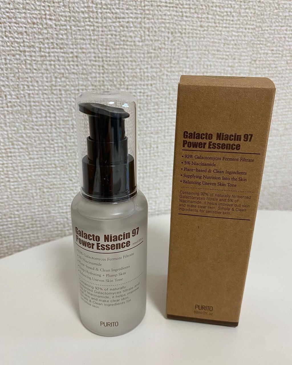 PURITO(@PURITO_JAPAN)の
ガラクトナイアシン97パワーエッセンス👏

ガラクトミセス発酵濾過水を92％配合し荒れた肌を柔らかく、健康的な弾力性のある肌に導いてくれます🥰

化粧水みたいにサラッとしててベタベタしないの