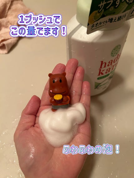 hadakara ボディーソープ泡で出てくるサラサラfeelタイプ グリーンシトラスの香り/hadakara/ボディソープを使ったクチコミ(2枚目)