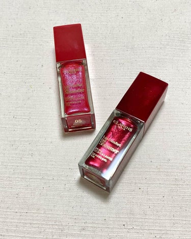 コンフォート リップオイル シマー 05 プリティインピンク(限定)/CLARINS/リップグロスを使ったクチコミ（1枚目）