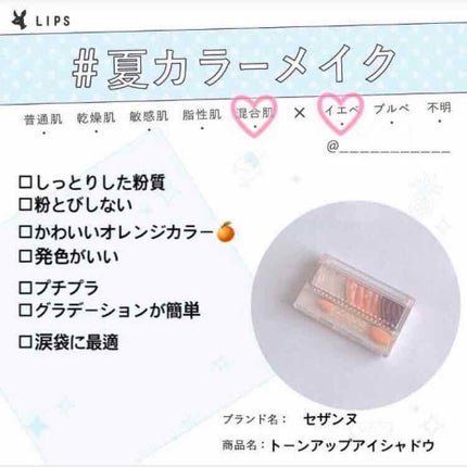 トーンアップアイシャドウ/CEZANNE/アイシャドウパレットを使ったクチコミ(1枚目)