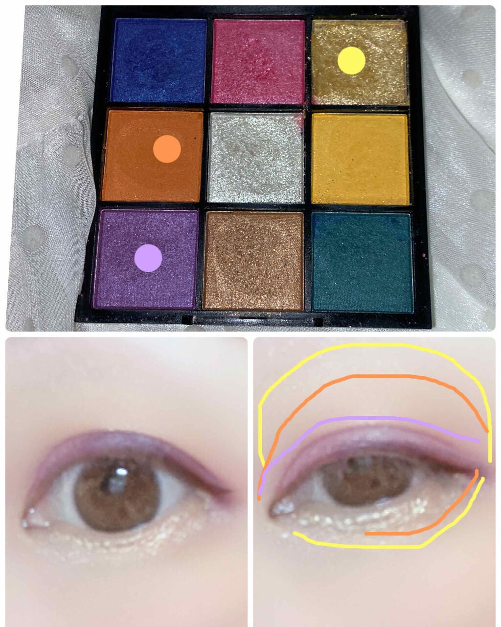 UR GLAM BLOOMING EYE COLOR PALETTE/U R GLAM/アイシャドウパレットを使ったクチコミ(3枚目)